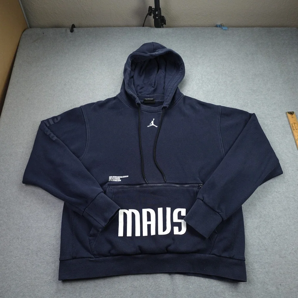 Dallas Mavericks Hoodie Mens Large Navy Courtside Statement‎ Edition Jordan NBA